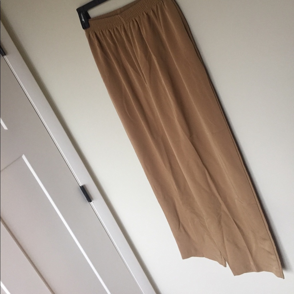 High Waisted Wide Leg Mustard Tone Pant